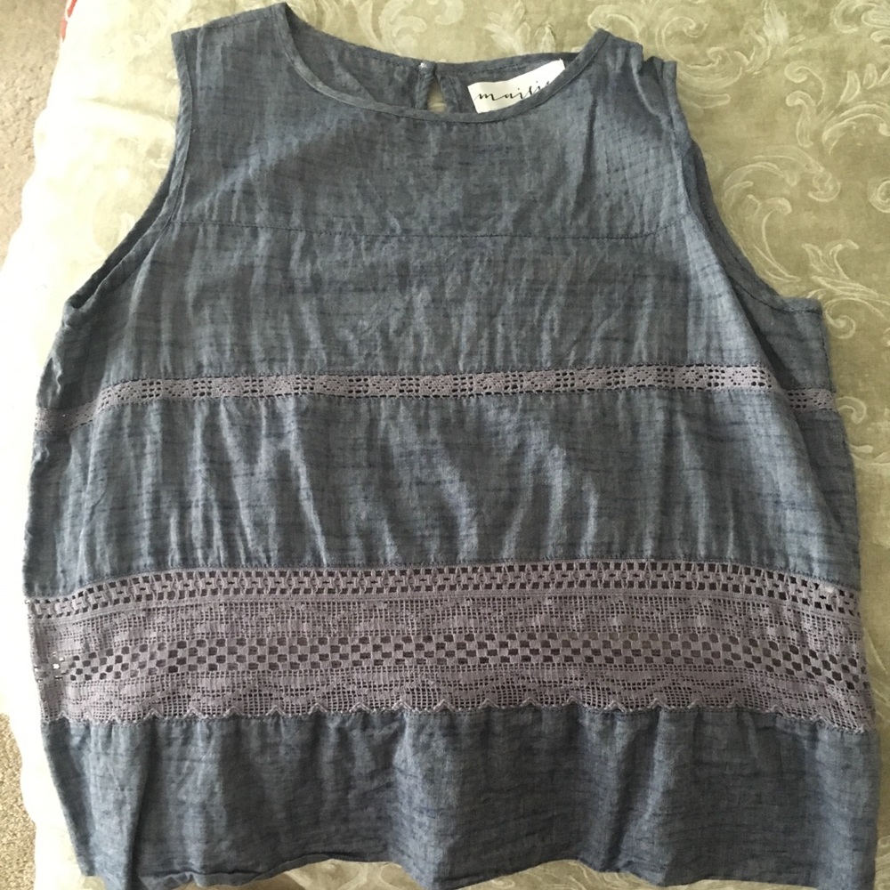 Boutique Jean and Purple Lace Tank Top S